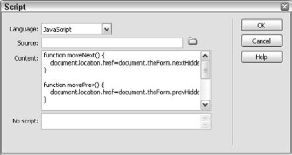 If you are new to JavaScript, use Dreamweaver's Script object for inserting code.