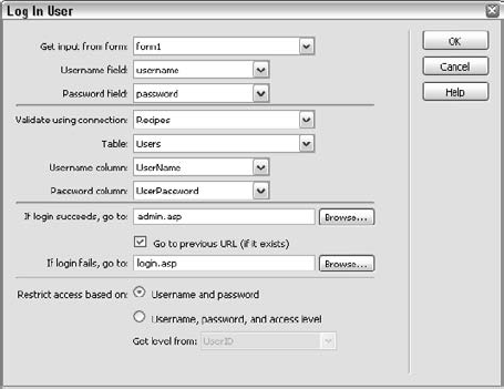 The Log In User server behavior can be used to gather information about a returning customer.