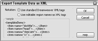 You can convert any template-based page to an XML document by using the Export Template Data as XML dialog box.