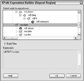 Choose the parent repeating element with the plus sign (disclosure triangle on the Macintosh).