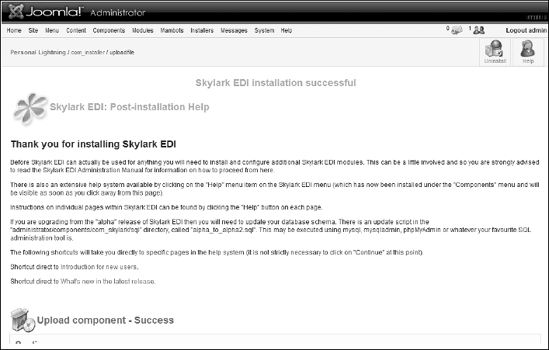 Select the Skylark introduction for a useful summary of the extension.