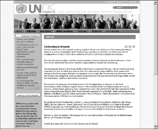 UNRIC magazine provides world information on educational and environmental issues.