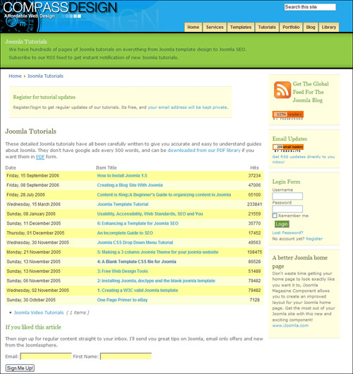 A Joomla website, www.compassdesigns.net
