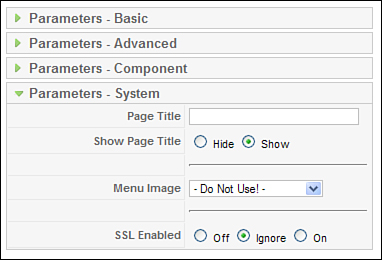 Section Blog Layout system parameters