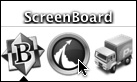The ScreenBoard application is placed on the Dock.