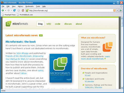The home page for microformats.org.