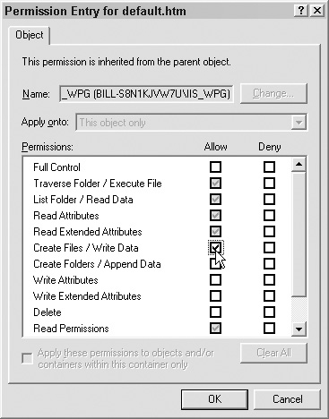 Explicitly select each permission.