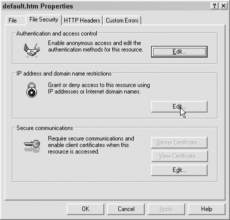 Select “Authentication and access control.”