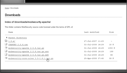 Click on modsecurity-core-rules/.