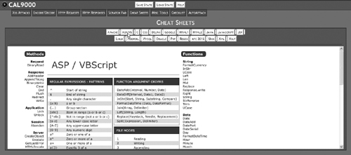 One of the cheat sheets included in CAL9000.