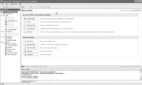 The Acunetix Web Vulnerability Scanner testing interface.