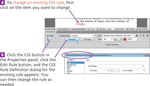 Using the Properties Panel