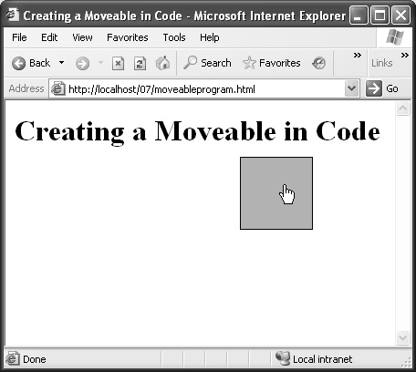 A moveable created in code.