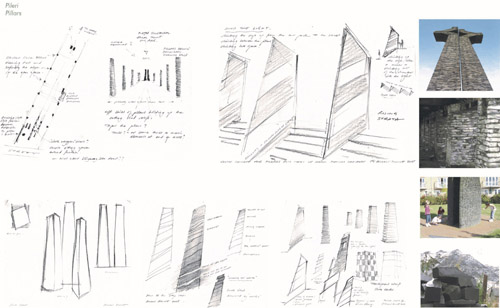 Figure 5.13.5: Design sketches of slate pillars