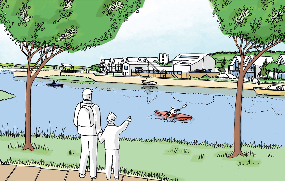 Figure 5.15.6: Sketch of the proposed new development on the bank of the River Thurso