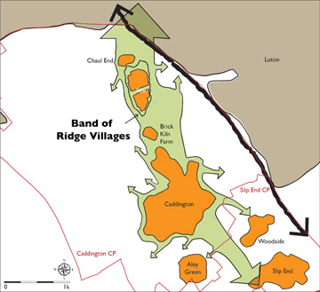 Figure 5.17.2:String of villages and hamlets along a ridge