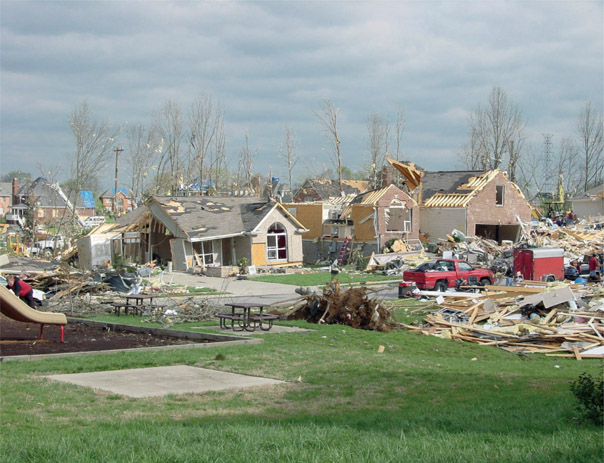 Figure 5.5.1: The destructive impact of the tornado in East Nashville