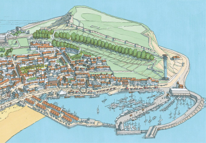 Figure 5.6.5: Aerial image of the vision for Scarborough Harbour