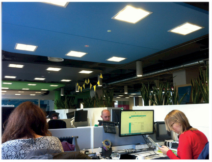 Figure 12.01: Macadam House, NUS Offices, London, showing Pay-per-lux lighting.