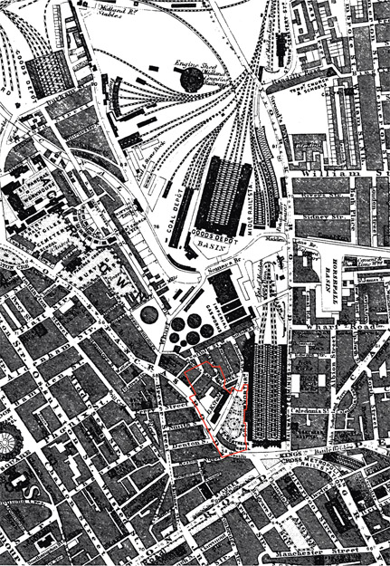 Figure 3.2 King’s Cross before the construction of St Pancras station (1862).