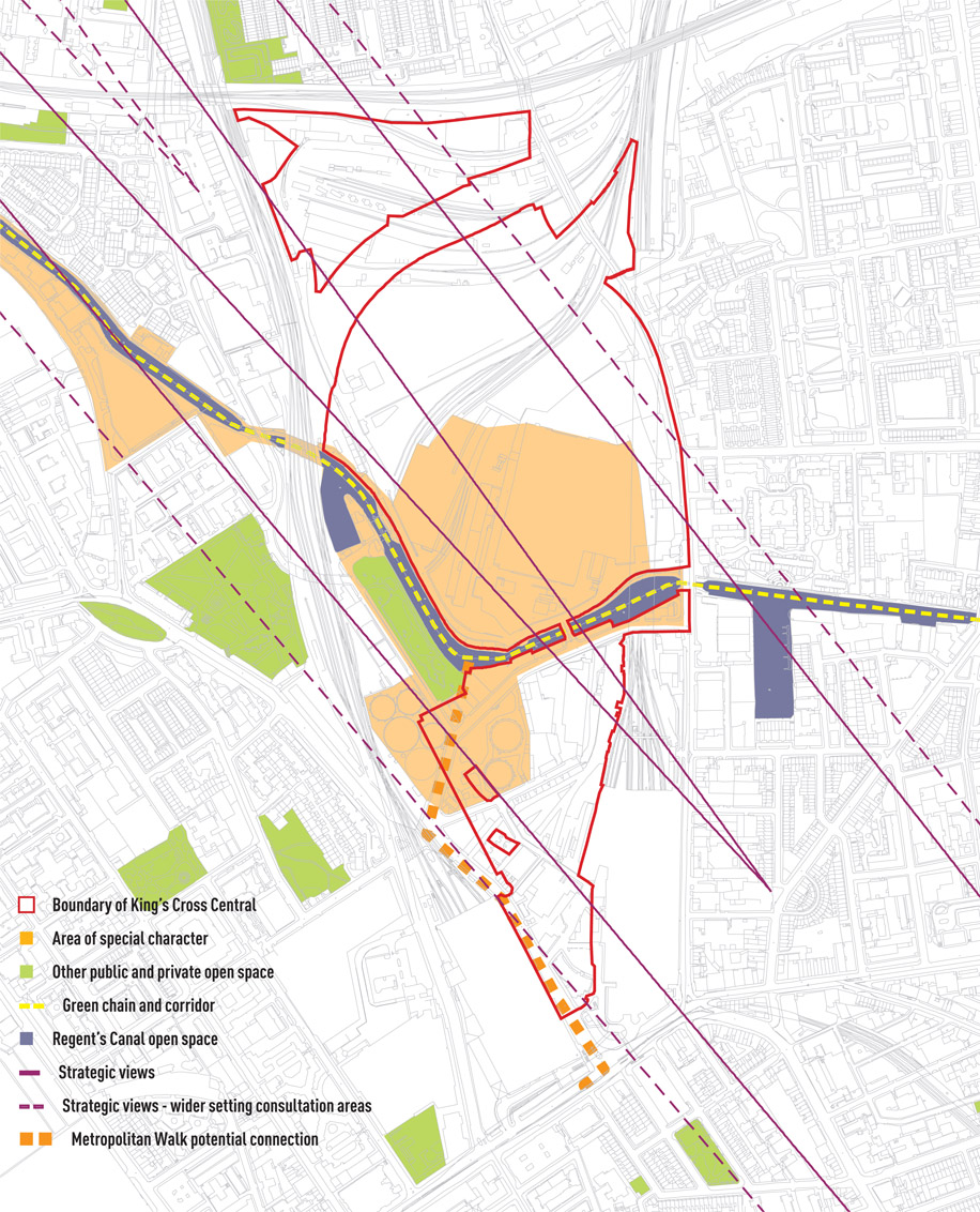 Figure 4.7: King’s Cross – planning policy designations from Camden UDP.