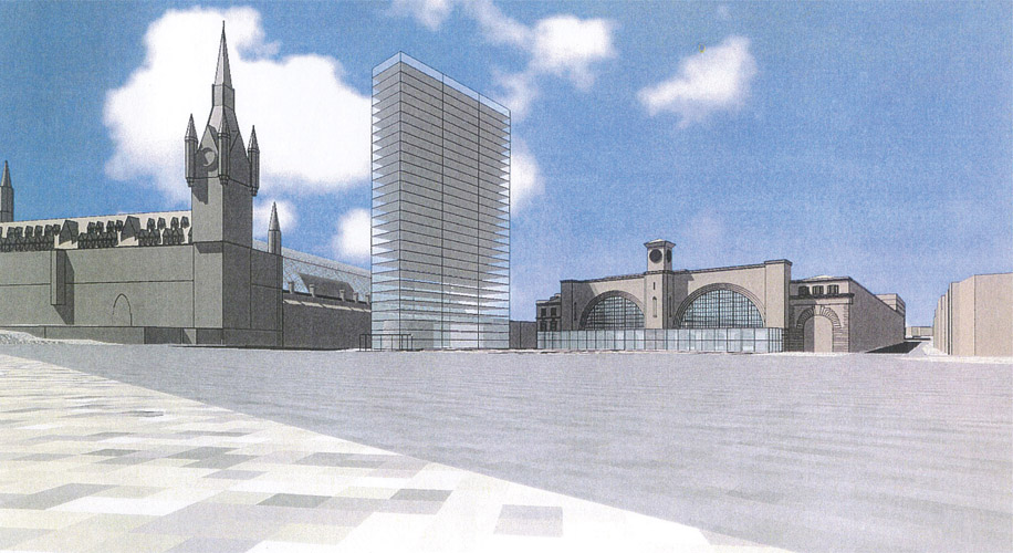 Figure 5.12: Feasibility drawing for a tall building to replace the Great Northern Hotel.