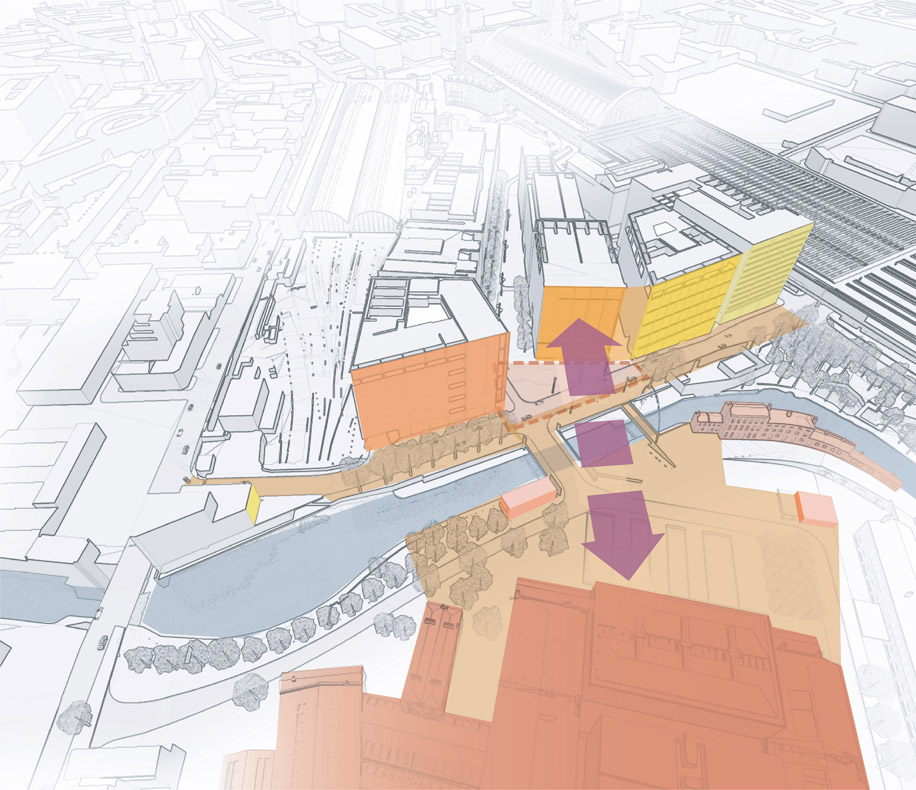 Figure 5.17: Massing study on Granary Square and canal.