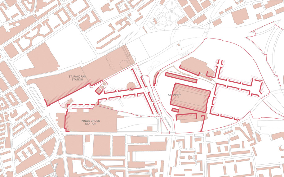 Figure 5.4: Early development drawing showing notional streets and development parcels.