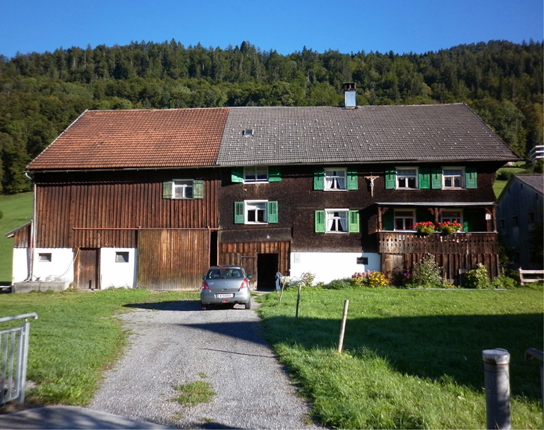 4.5.6 Farmhouse-barn traditional house type in Vorarlberg.