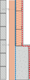 Figure 4.1 Concrete frame and light gauge steel (left).