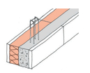 Figure 6.4 Insulation blocks with concrete pour (bottom right).