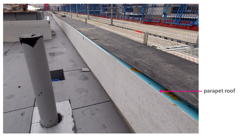 Figure 7.13 Flat roof with tight services penetrations.