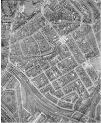 FIGURE 5.1, ABOVE Aerial view of South Acton, 1946.