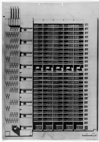 FIGURE 8.2, ABOVE Balfron Tower, west elevation, 1965.