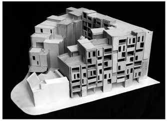 FIGURE 11.8, ABOVE, BOTTOM Design model for Bear Lane. Architecture divides building volume into distinct bays with unique frontages.