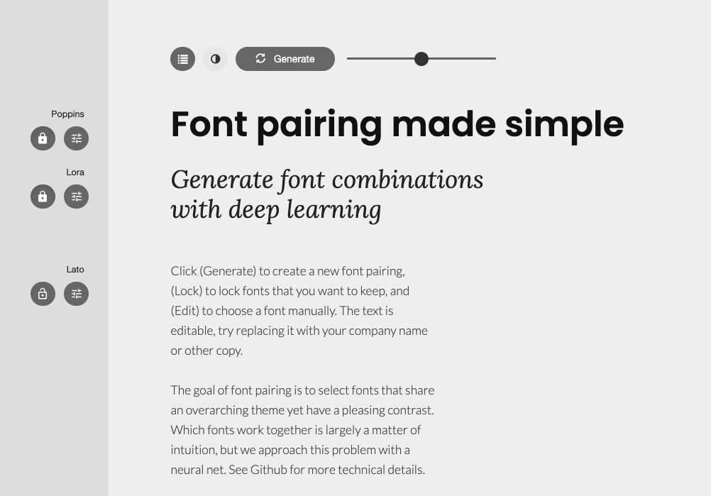 Fontjoy.com makes testing type combinations easy