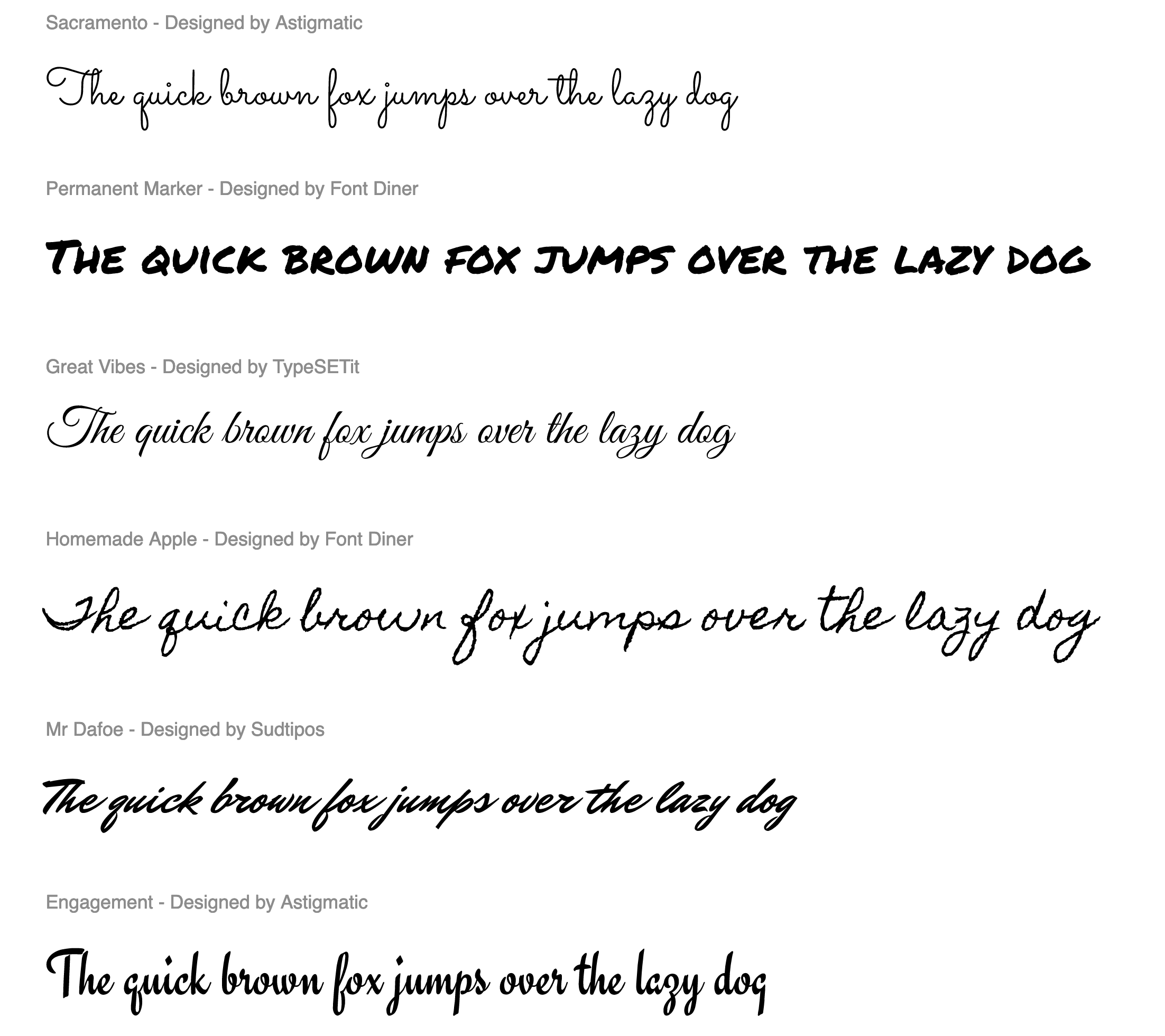 Handwritten fonts … for a human touch
