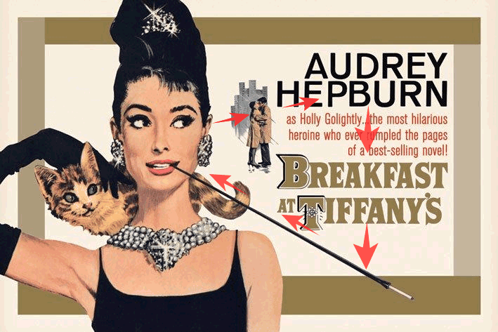 Breakfast at Tiffany’s Poster: try NOT following Audrey’s eyes