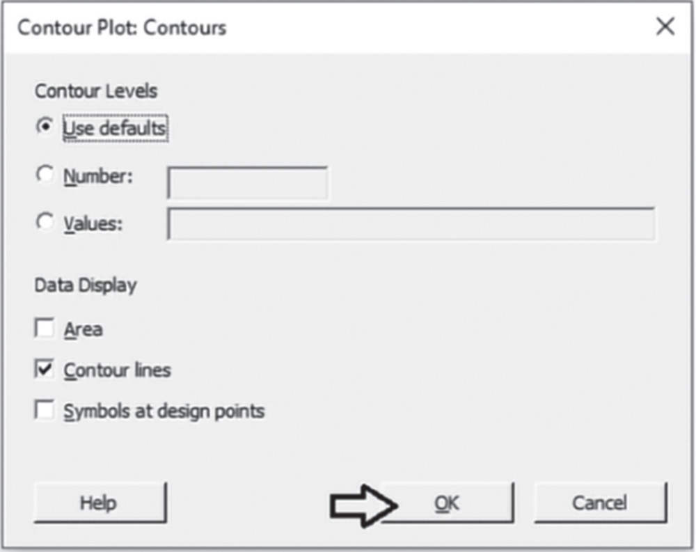 Illustration of Contour plot: Contours dialog box.