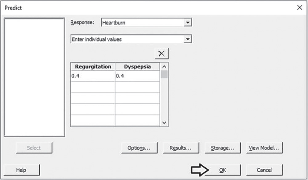 Illustration of Predict dialog box.