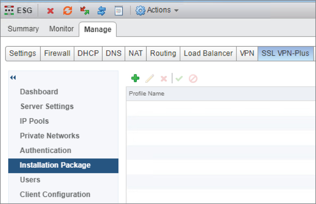 Snapshot of creating VPN client installation packages for download.