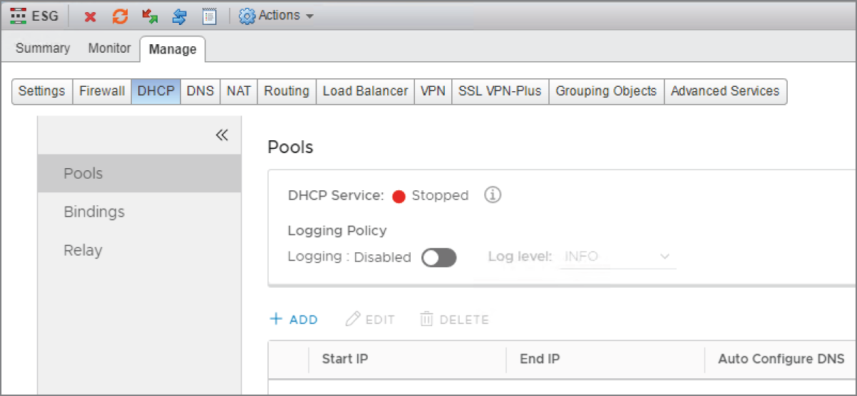 Snapshot of adding a Dynamic Host Configuration Protocol pool of addresses.