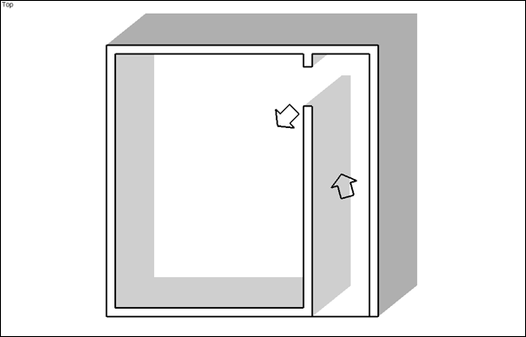 Schematic illustration of sliding around the corners.