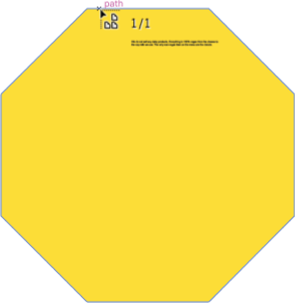 Diagrammatic illustration of text placed inside a yellow octagon.