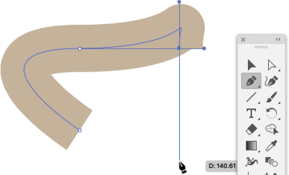 Illustration of adding a straight angle anchor.