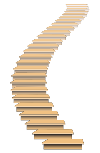 Illustration of blends effect applied on  a set of stairs.
