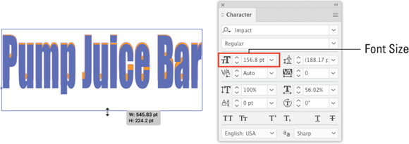 Illustration of changing font size interactively.