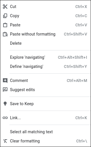 Snapshot of opening an edit menu by Alt-clicking the selected text.