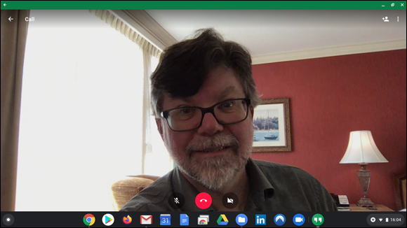 Snapshot of a video call on Google Hangouts.