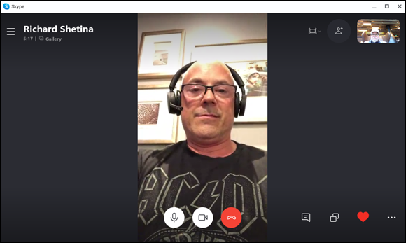 Snapshot of a live video chat using Skype.